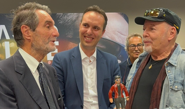 Attilio Fontana e Giacomo Cosentino con Vasco Rossi