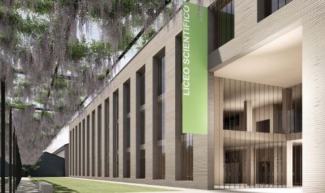 Il rendering del nuovo liceo scientifico di Luino