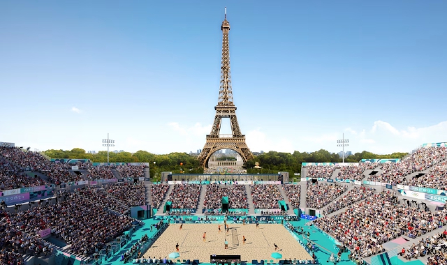 Lo stadio Torre Eiffel è l’impianto temporaneo che ospiterà il beach volley