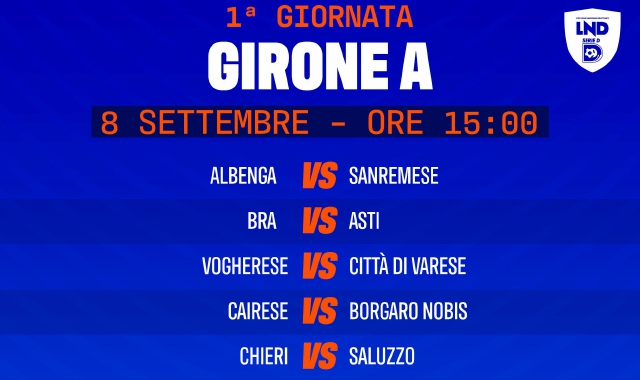 Gli incontri della prima giornata del girone A