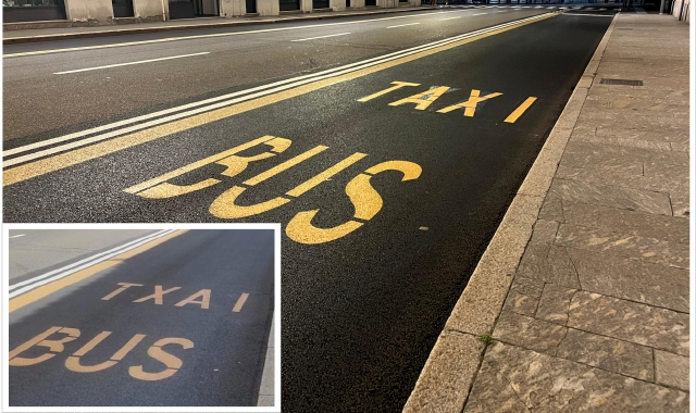 Varese, errore corretto sulla corsia dei taxi