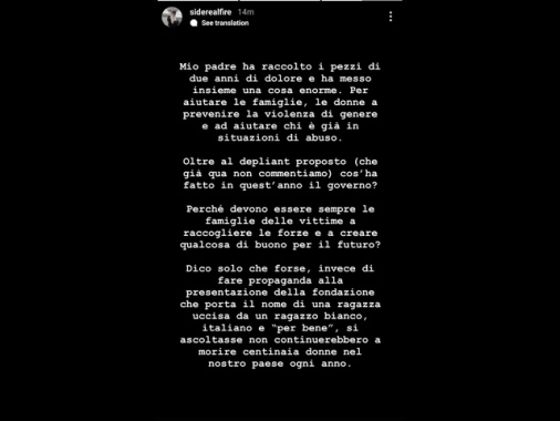 Elena Cecchettin,Giulia uccisa da ragazzo bianco, per bene