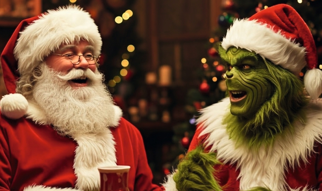 Babbo Natale dice al Grinch: «Che mangiamo?»