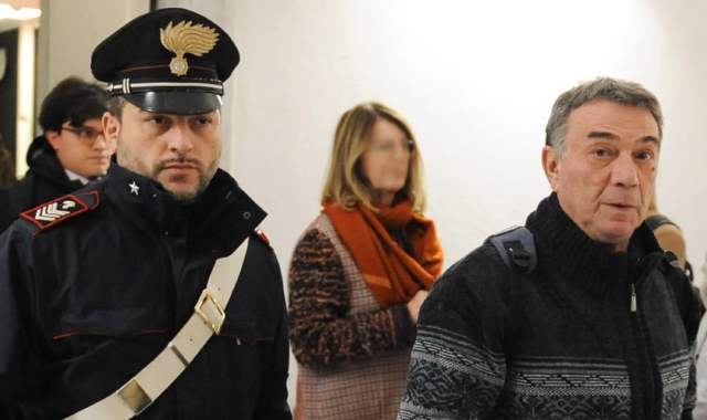 Evaristo Scalco all’uscita del Tribunale di Genova nel gennaio scorso (foto Luca Zennaro/ANSA)