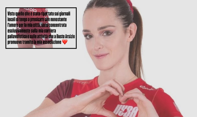 Giuditta Lualdi e, nel riquadro, il messaggio postato sul suo profilo Instagram