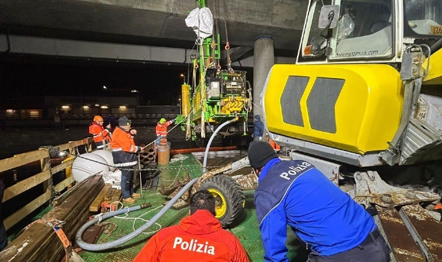 L’intervento di recupero della trivella