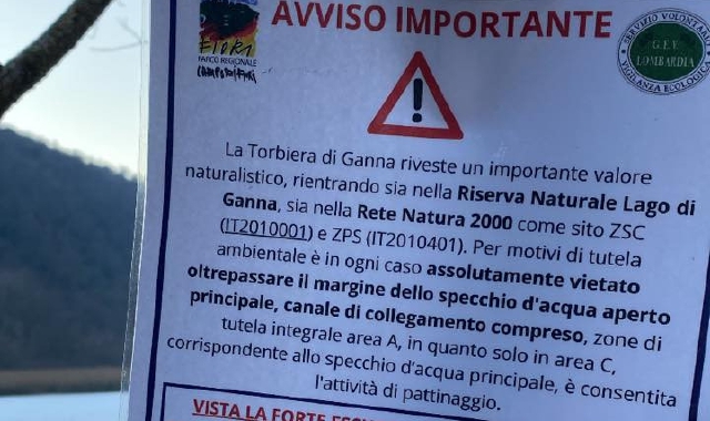 Il ghiaccio cede, in tre cadono nella torbiera di Ganna