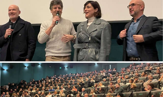 Fabio De Luigi e Valentina Lodovini questa sera al Miv di Varese (foto Puricelli, Blitz)