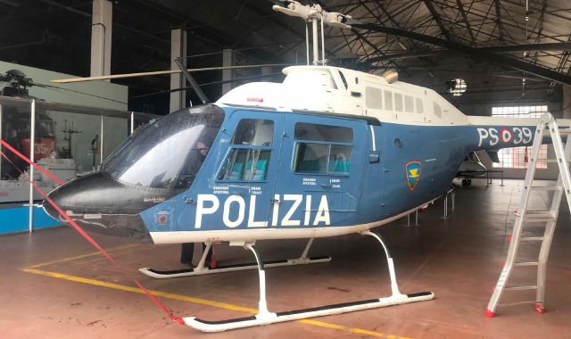 L’elicottero della polizia a Volandia