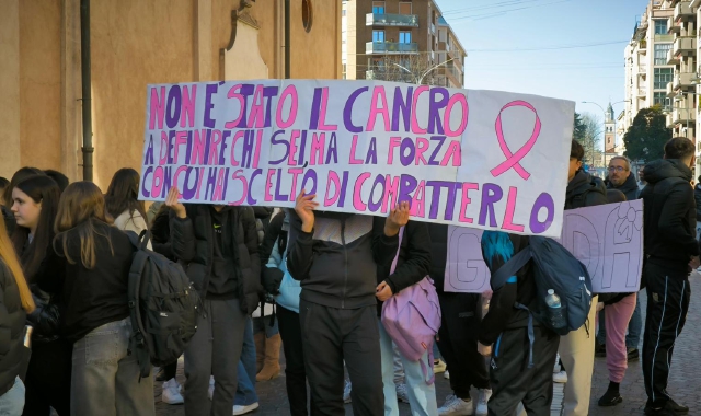 Il corteo degli studenti  (foto Blitz)