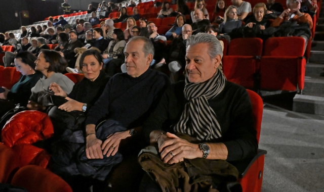 Italo Giglioli e Antonio Provasio, il Giovanni e la Teresa dei Legnanesi, tra il pubblico a seguire “L’Avaro”  (foto Blitz)