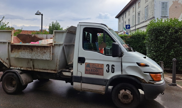 Un camion Sieco a Cassano Magnago