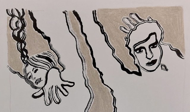 Una delle illustrazioni di Marina Sagona contenute nel libro ispirata a Romain Gary e Jean Seberg