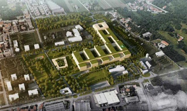 Il rendering del nuovo ospedale di Busto Arsizio e Gallarate