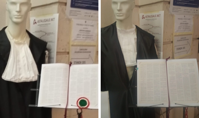 Rubata la coccarda dei magistrati