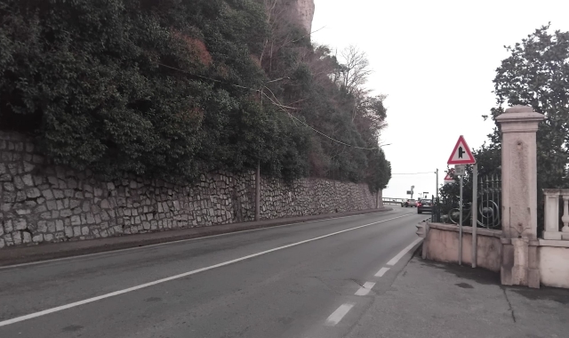 Il tratto di strada interessato dal cantiere