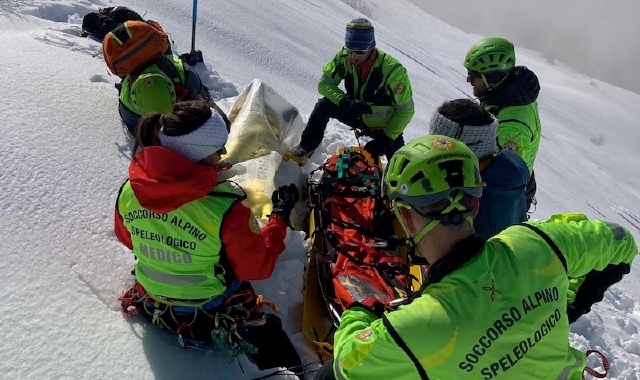 Infortuni sulla neve, esercitazione del Soccorso alpino