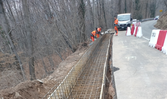 Il cantiere sulla Provinciale 62