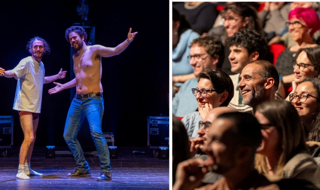 Teatro di Varese esaurito per lo spettacolo dei PanPers (foto Andrea Cogotti, Blitz)