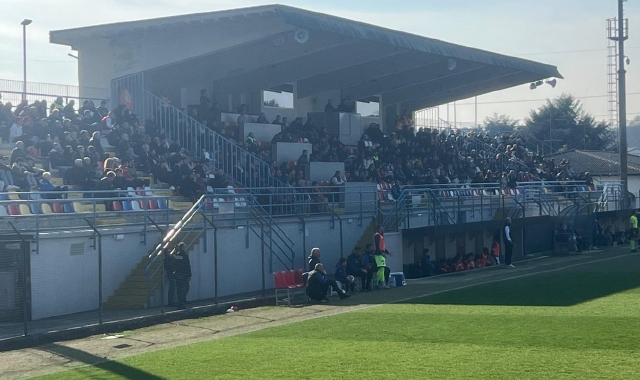 La tribuna del Chinetti per la sfida tra Milan Futuro e Perugia