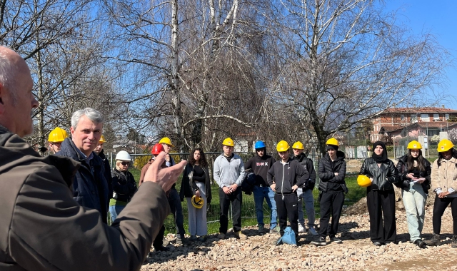 Gli studenti nel cantiere a San Fermo