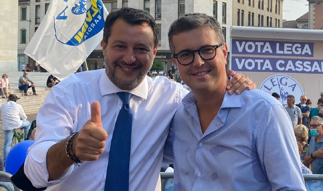 Il segretario federale Matteo Salvini col segretario provinciale della Lega, Andrea Cassani alle ultime elezioni amministrative a Gallarate