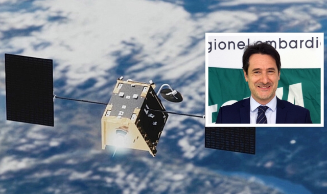 Il sistema satellitare e nel riquadro il consigliere regionale Giuseppe Licata