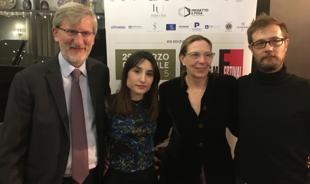 Da sinistra Gabriele Tosi, Marianna Fontana, Alessandra Ceccuzzi e Giulio Sangiorgio (foto Forte) 