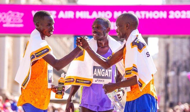 I tre atleti sul podio maschile