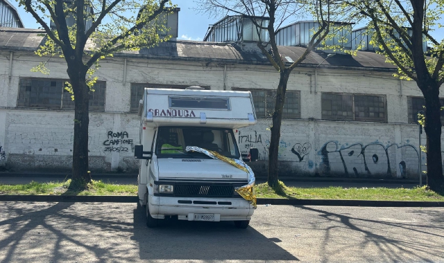 Il camper dove è stato trovato il cadavere