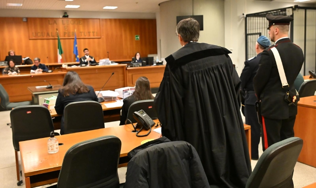 Questa mattina a Varese l’udienza del processo a Marco Manfrinati per stalking (foto Puricelli, Blitz)