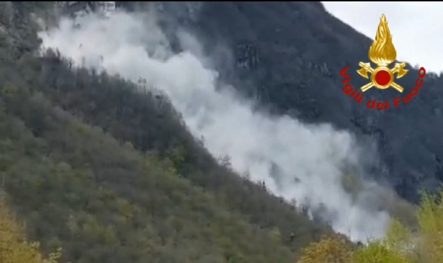 Maltempo in Ossola, frana a Varzo