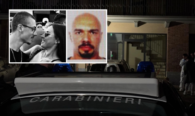 L’abitazione dove è avvenuta la tragedia. Nei riquadri Simone Sorrentino, Chiara Spatola e Andrea Longo