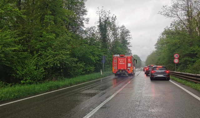 Lo svincolo di Cavaria che ha subito code e rallentamenti a causa dell’incidente