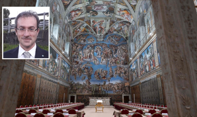 La Cappella Sistina pronta per il Conclave (foto Vatican Media)
