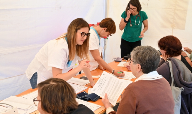 L’iniziativa in piazza Monte Grappa  (foto Blitz)