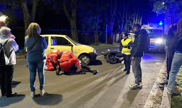L’incidente in via Roma  (foto Blitz)