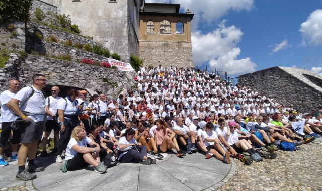 L’arrivo in vetta dei podisti