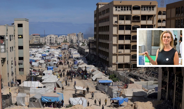 La situazione a Gaza e nel riquadro la rappresentante varesina del Movimento Cinque Stelle, Francesca Bonoldi