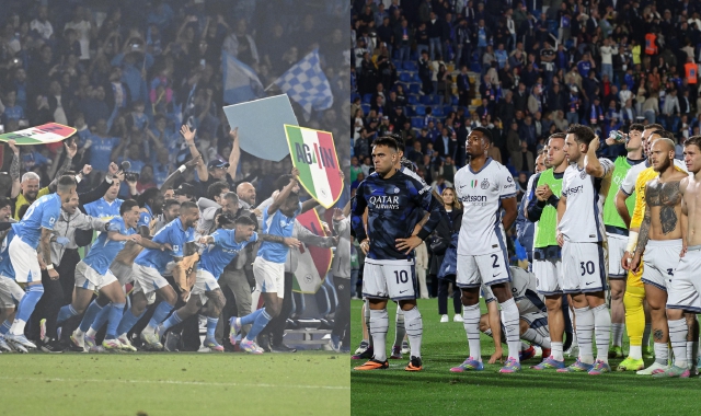 L’esultanza dell’Napoli e la delusione dell’Inter