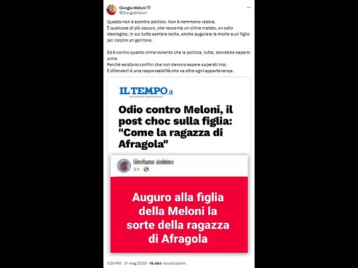 Il prof delle minacce alla figlia della Meloni, 'chiedo scusa'