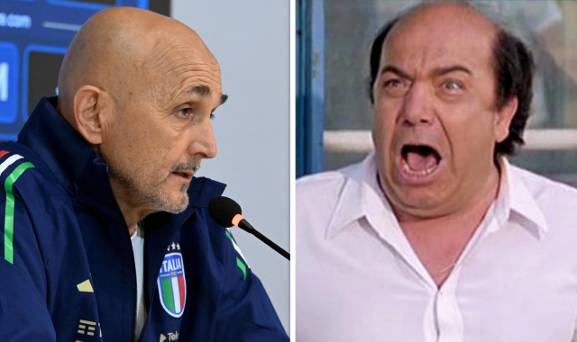 Luciano Spalletti e l’attore Lino Banfi che interpreta Oronzo Canà