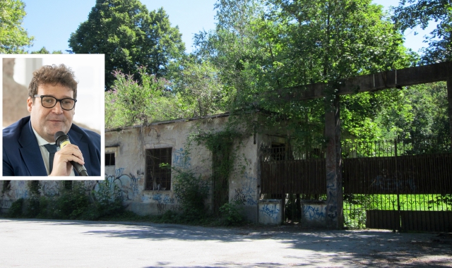 L’area dell’ex Polveriera di Taino e nel riquadro l’assessore regionale Giorgio Maione