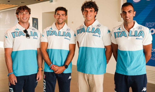 Carlo Tacchini (secondo da sinistra) alla presentazione ufficiale dei Mondiali 2025 (foto Federcanoa)