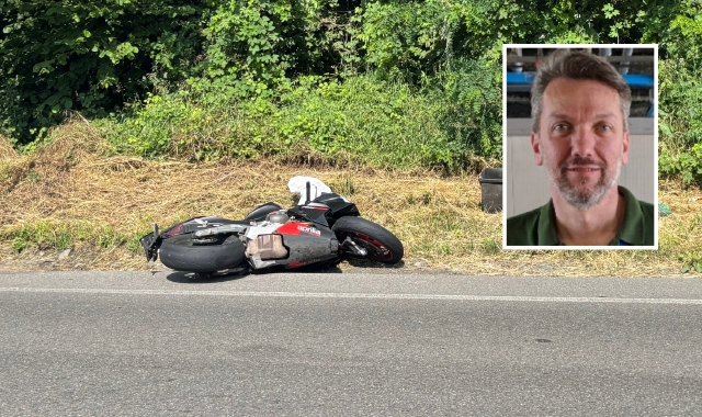 Il luogo dell’incidente. Nel riquadro, Luca Rusconi