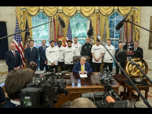 La Juventus ricevuta da Trump nello Studio Ovale