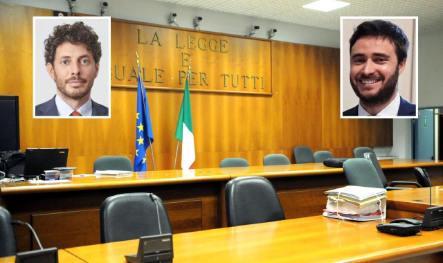 Nel riquadro a sinistra, l’avvocato Elio Giannangeli; a destra, Marco Manfrinati