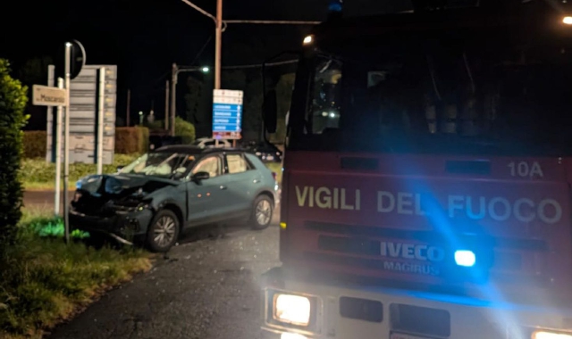 Una delle auto coinvolte nell’incidente