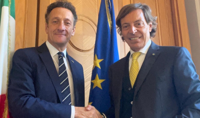 Il sindaco Alberto Gusmeroli e Davide Zanchi