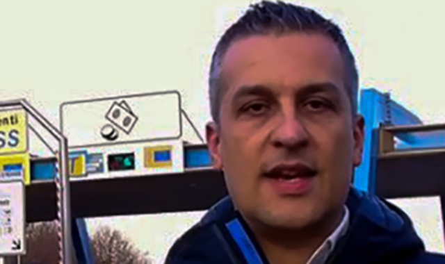 L’ex sindaco Nicola Poliseno alla barriera di Gallarate